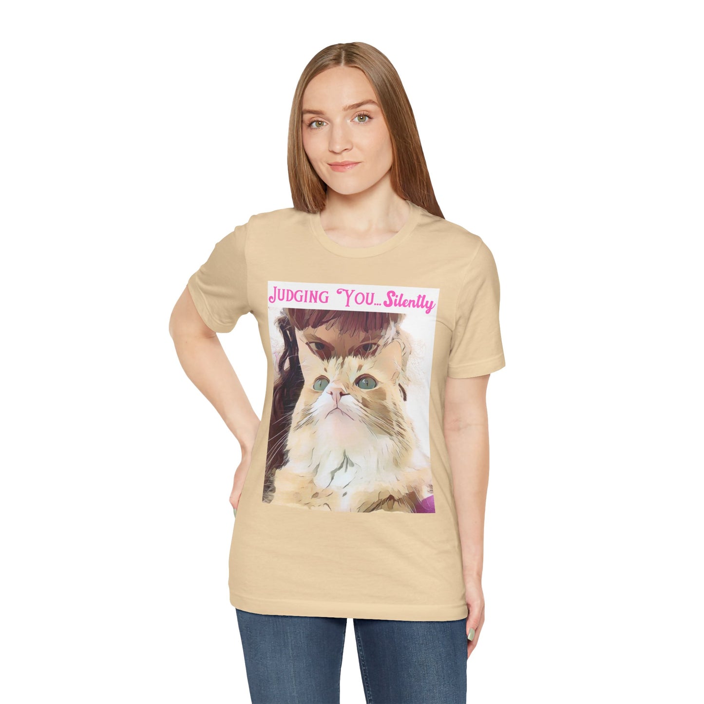 Funny Cat Quote - "Judging You Silently" T-Shirt