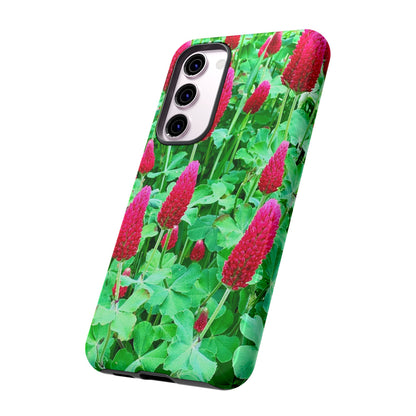 Cell Phone Cases - Ruby Red Clover Flowers And Heart Shaped Leaves