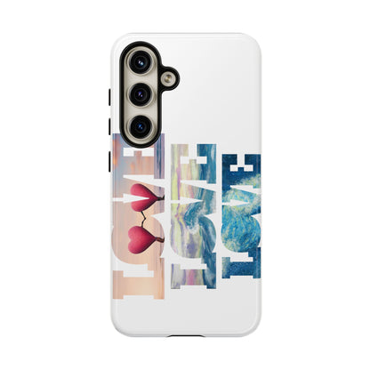 Phone Case - Beachy and Romantic Hearts Design for Those Who Love Love