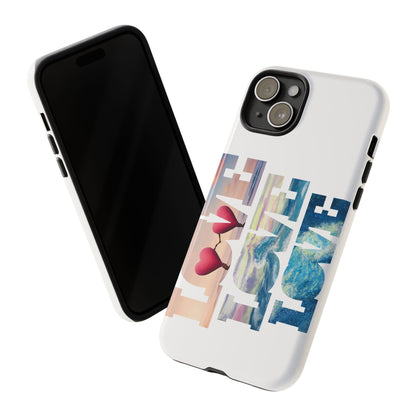 Phone Case - Beachy and Romantic Hearts Design for Those Who Love Love