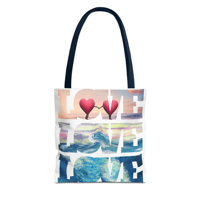 Heart Tote Bag - Romantic Love Beachy Design