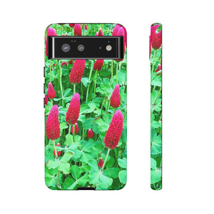 Cell Phone Cases - Ruby Red Clover Flowers And Heart Shaped Leaves