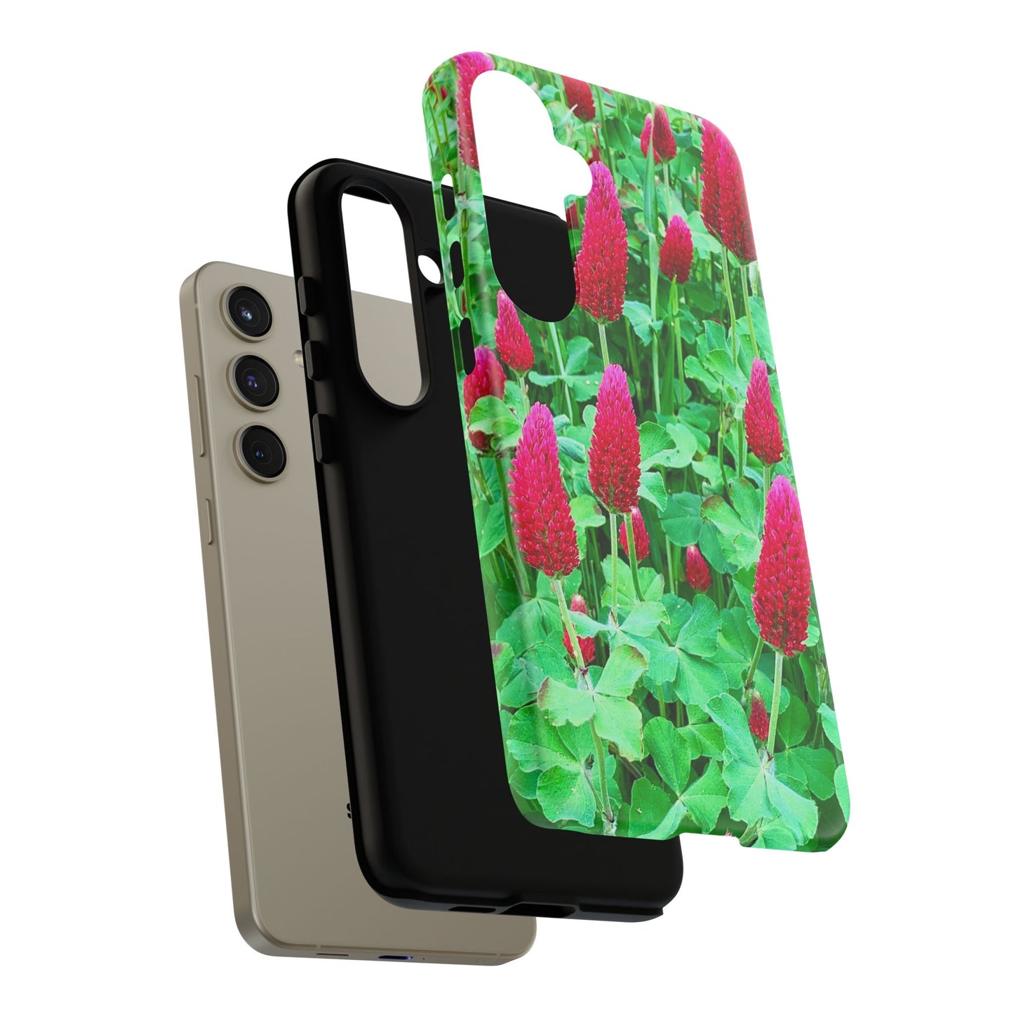 Cell Phone Cases - Ruby Red Clover Flowers And Heart Shaped Leaves