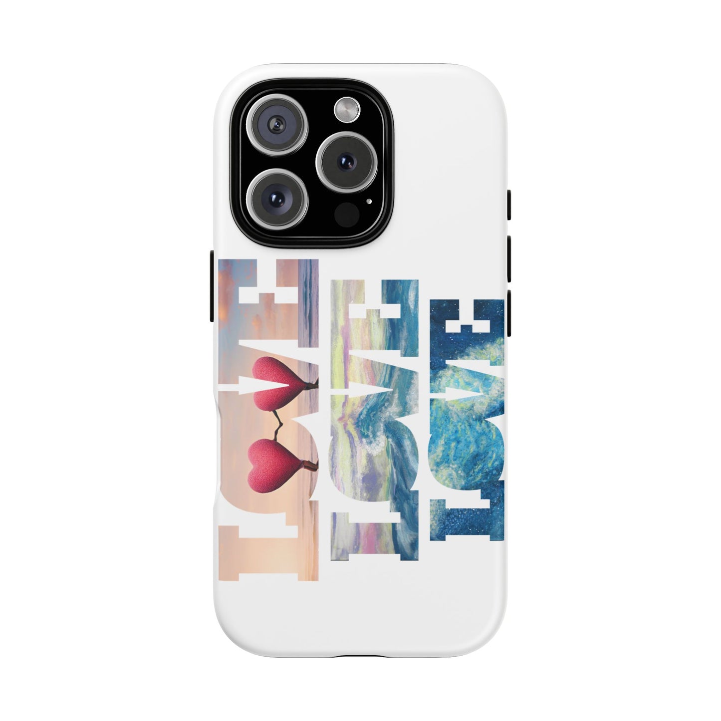 Phone Case - Beachy and Romantic Hearts Design for Those Who Love Love