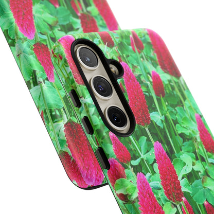 Cell Phone Cases - Ruby Red Clover Flowers And Heart Shaped Leaves