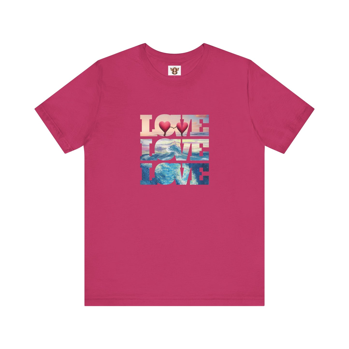 Beachy Romantic Hearts - Unisex Jersey Short Sleeve Tee