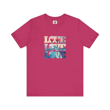 Beachy Romantic Hearts - Unisex Jersey Short Sleeve Tee