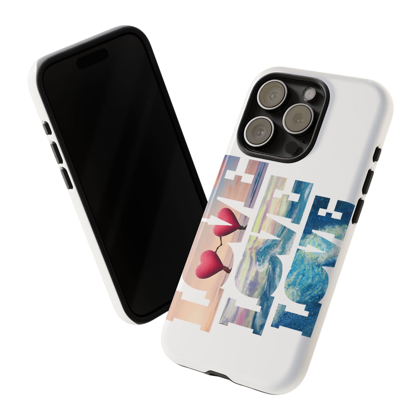 Phone Case - Beachy and Romantic Hearts Design for Those Who Love Love