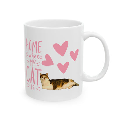 Ceramic Mug - 'Home Is Where My Cat Is' - 11oz & 15oz