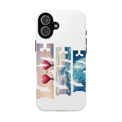 Phone Case - Beachy and Romantic Hearts Design for Those Who Love Love