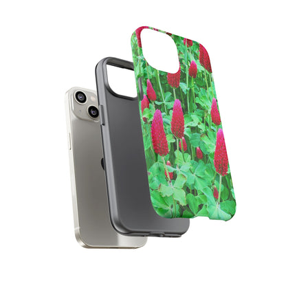 Cell Phone Cases - Ruby Red Clover Flowers And Heart Shaped Leaves