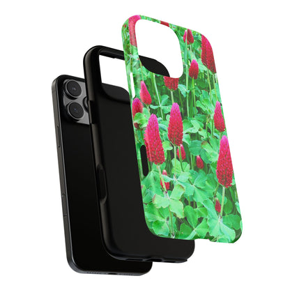 Cell Phone Cases - Ruby Red Clover Flowers And Heart Shaped Leaves