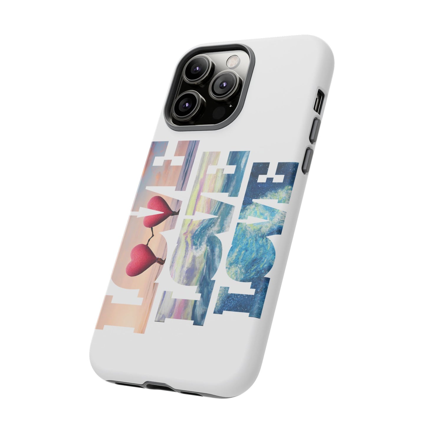 Phone Case - Beachy and Romantic Hearts Design for Those Who Love Love