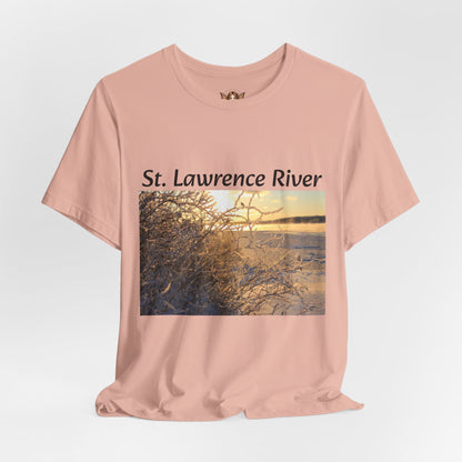 Unisex Jersey Short Sleeve Tee - A Sunset On The St. Lawrence River