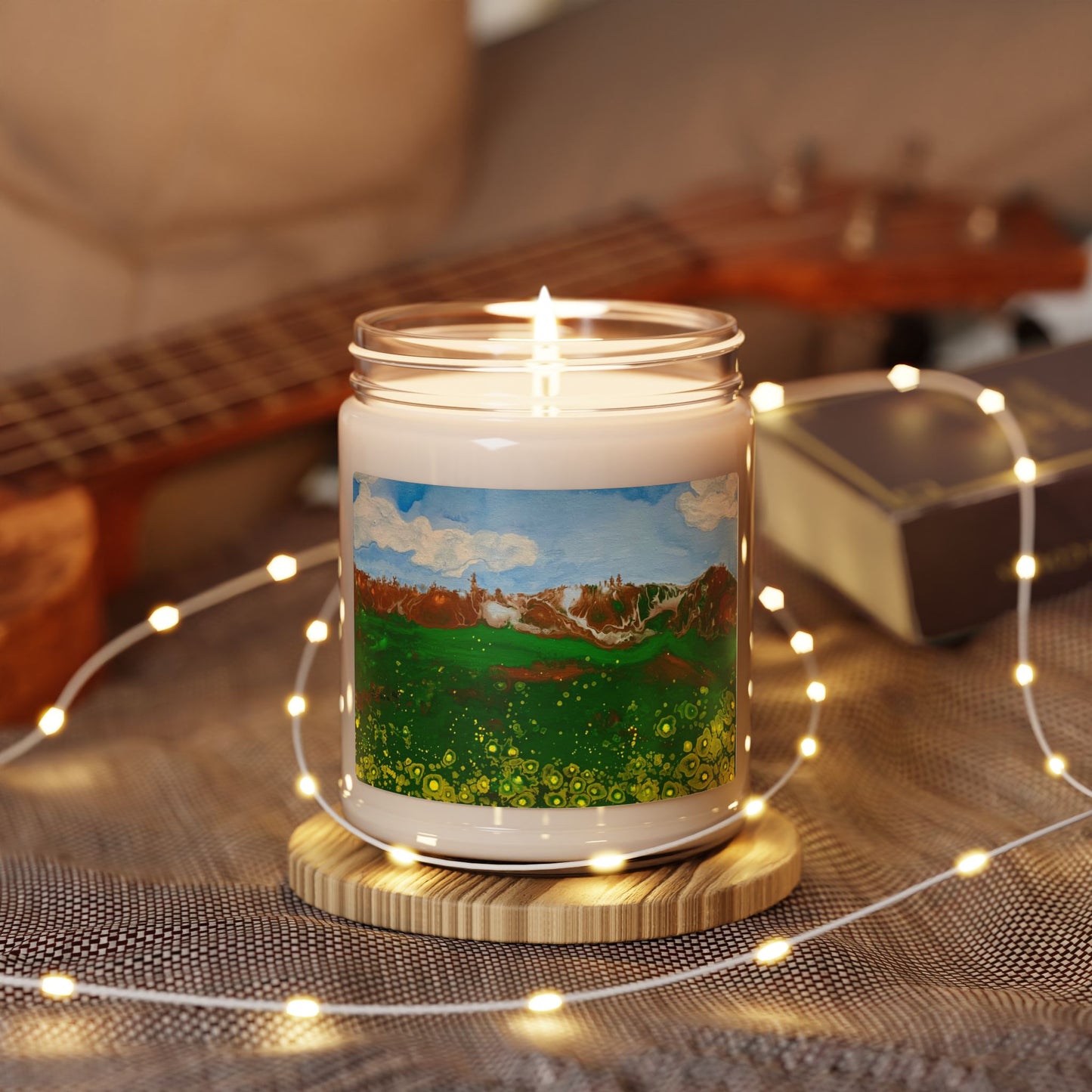 Mountain Landscape Original Painting - Soy Candle, 9oz