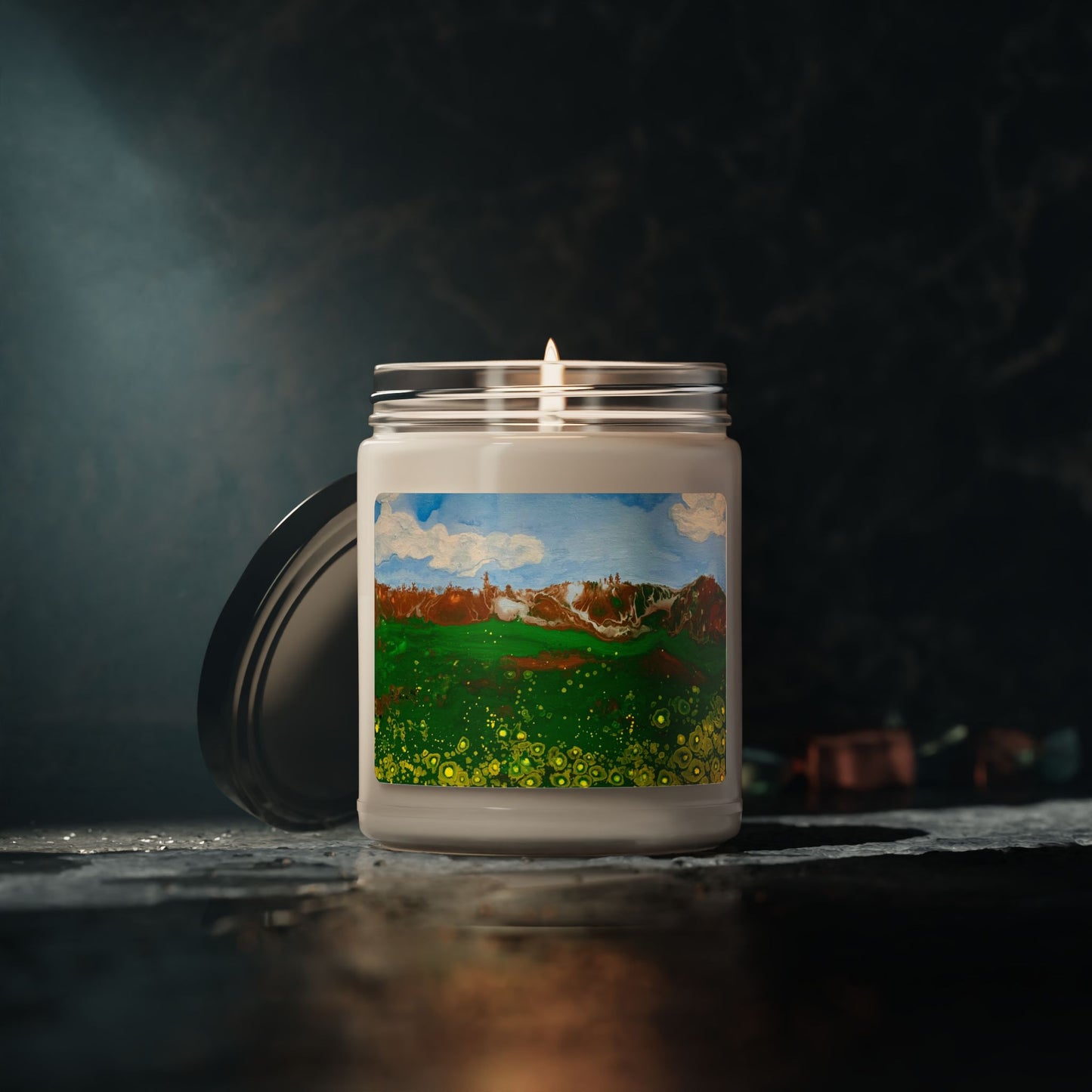 Mountain Landscape Original Painting - Soy Candle, 9oz