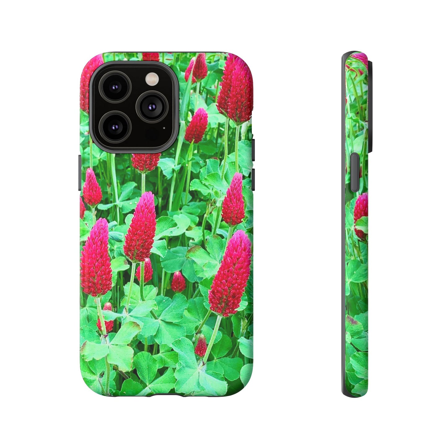 Cell Phone Cases - Ruby Red Clover Flowers And Heart Shaped Leaves