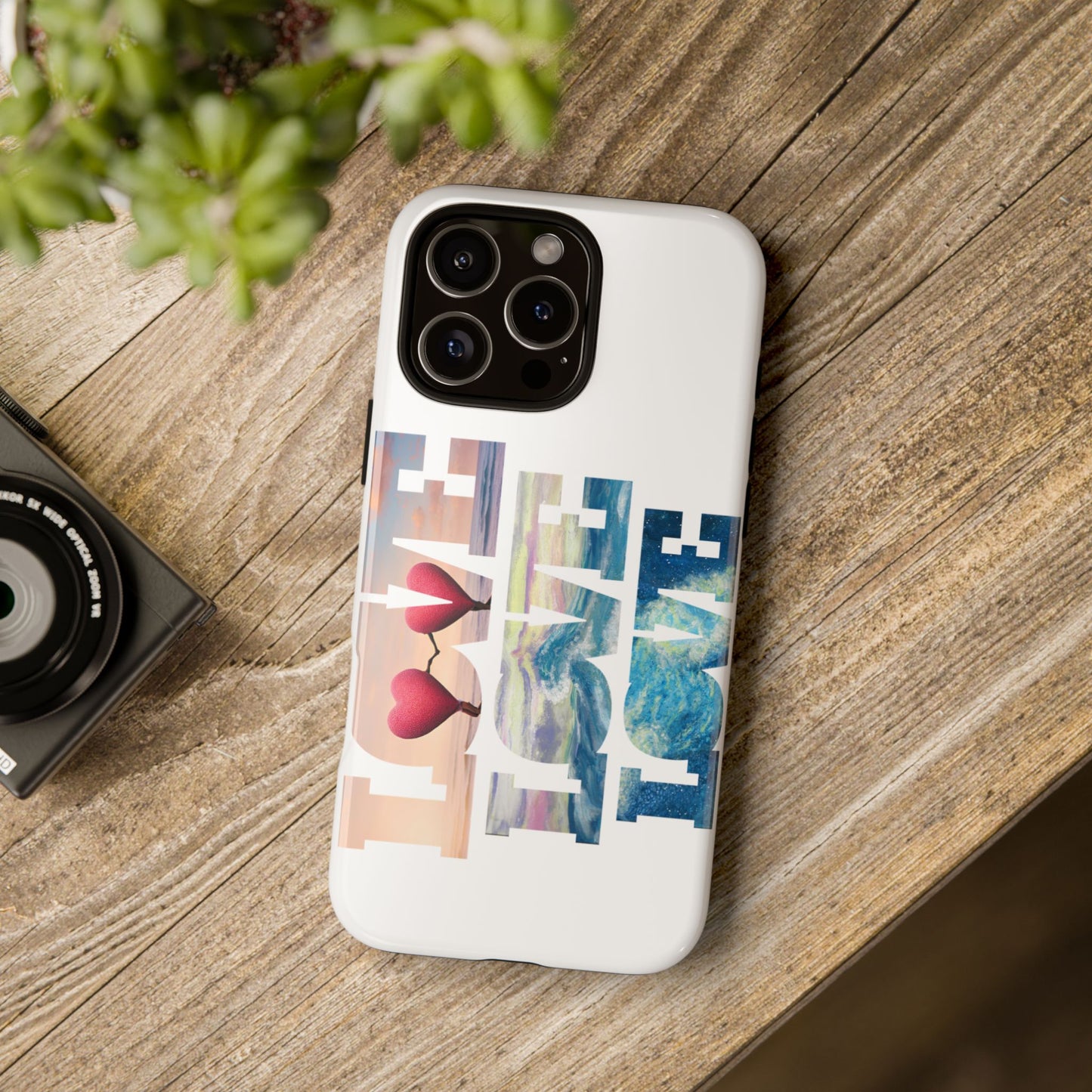 Phone Case - Beachy and Romantic Hearts Design for Those Who Love Love