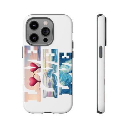 Phone Case - Beachy and Romantic Hearts Design for Those Who Love Love