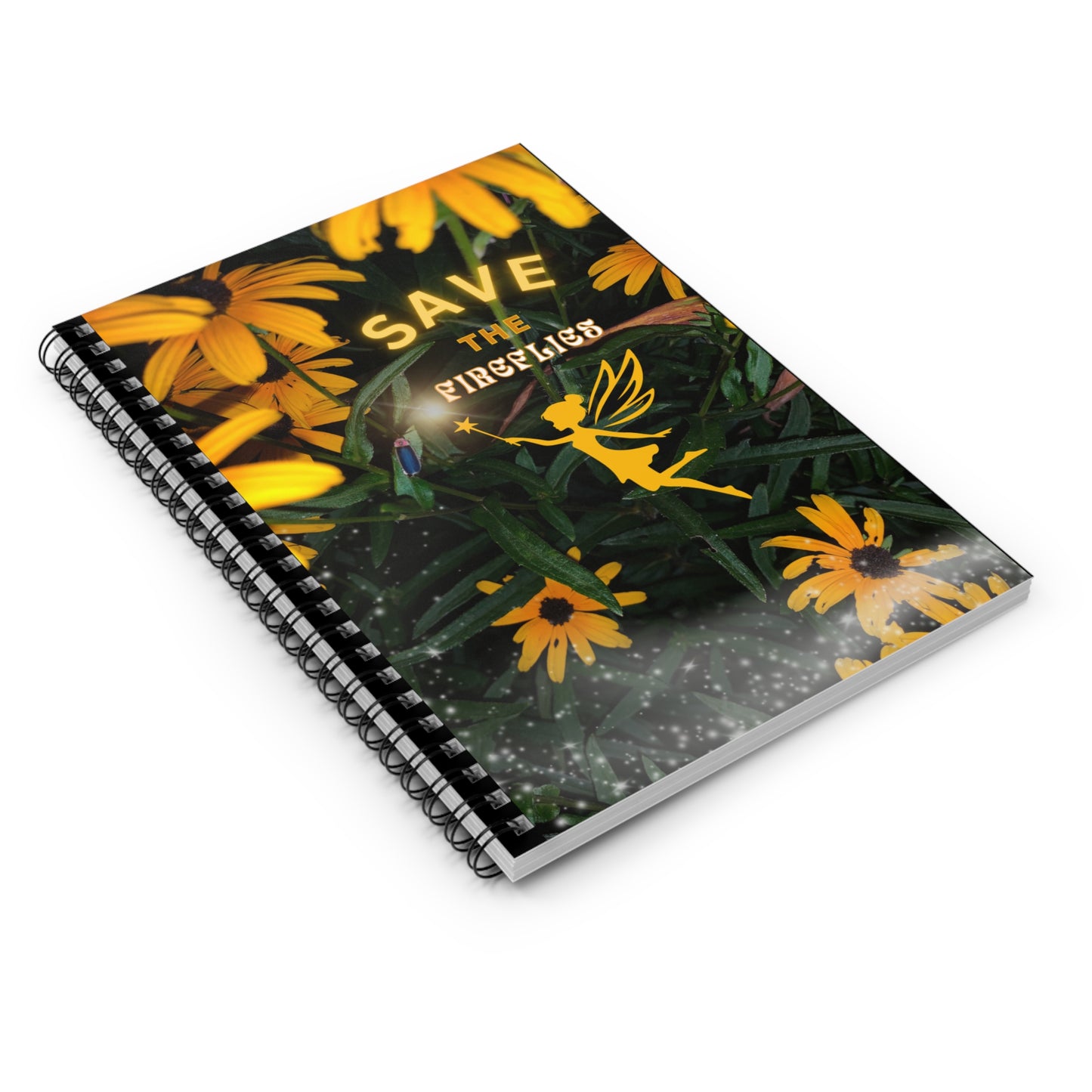 Spiral Notebook - Fairy And Firefly Nature Inspired - 'Save the Fireflies' Quote