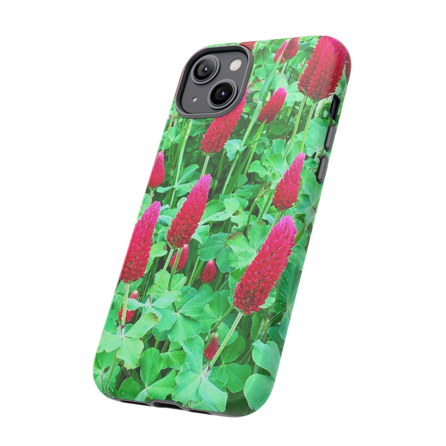 Cell Phone Cases - Ruby Red Clover Flowers And Heart Shaped Leaves