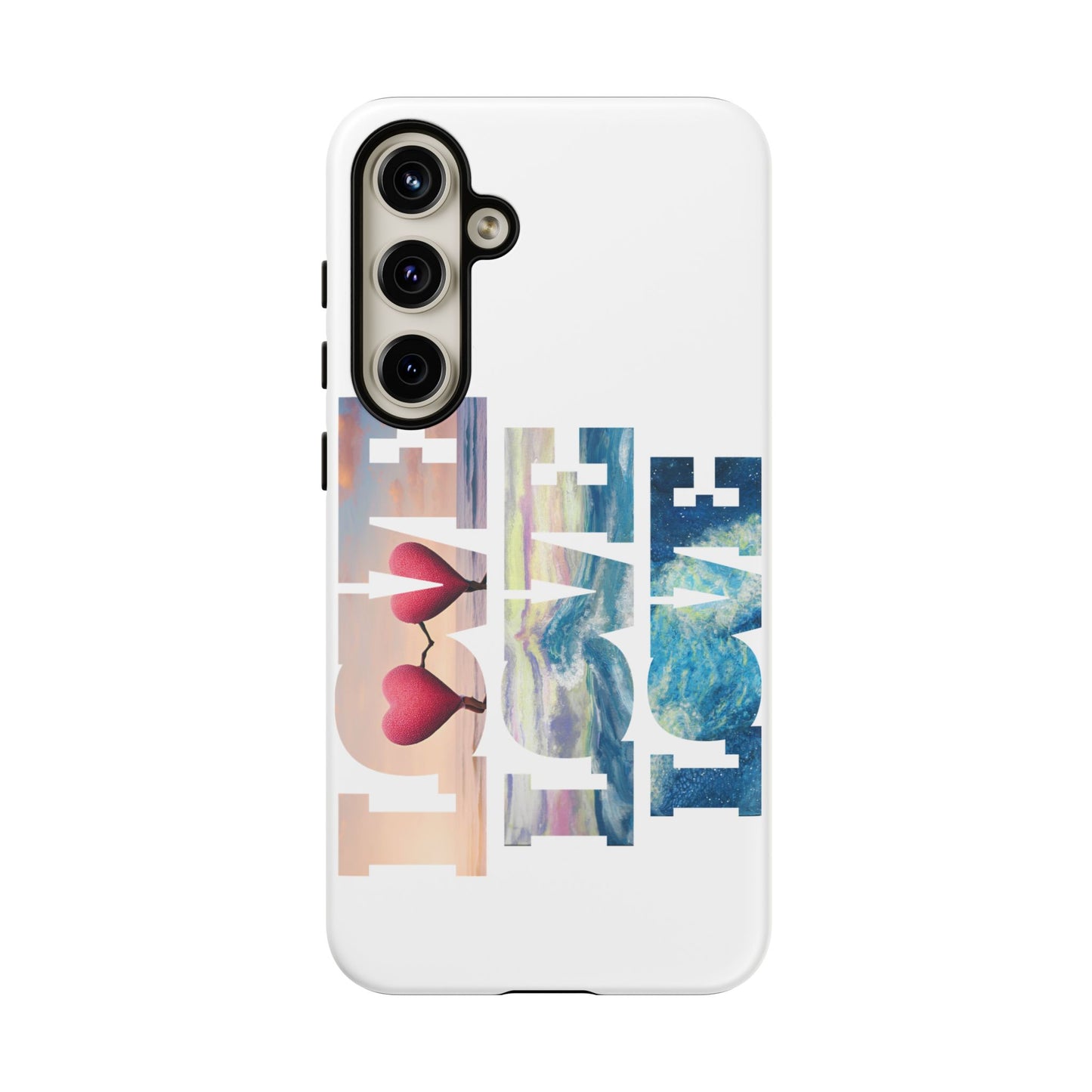 Phone Case - Beachy and Romantic Hearts Design for Those Who Love Love