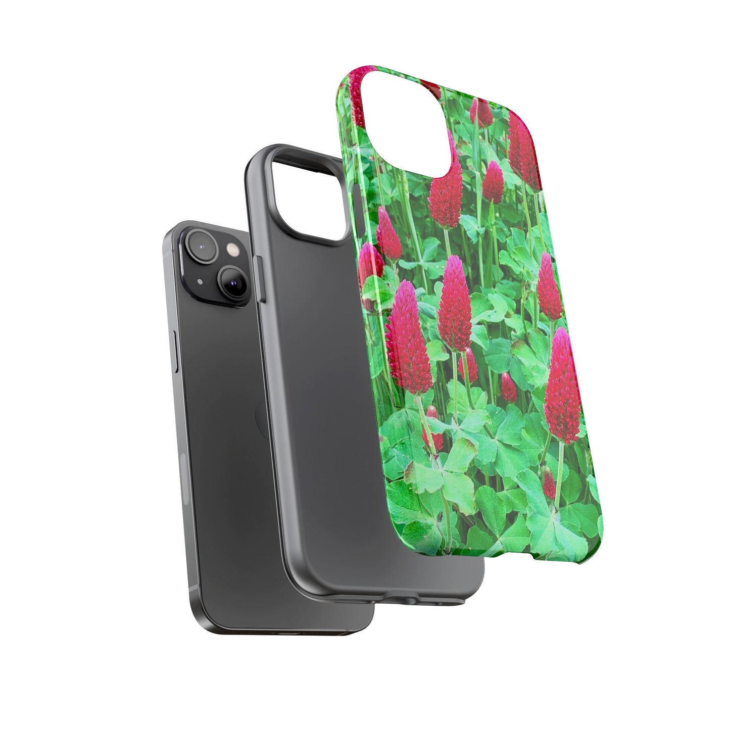 Cell Phone Cases - Ruby Red Clover Flowers And Heart Shaped Leaves