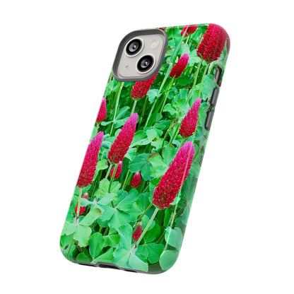 Cell Phone Cases - Ruby Red Clover Flowers And Heart Shaped Leaves