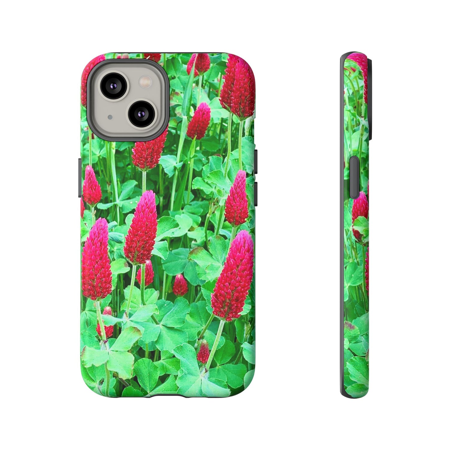 Cell Phone Cases - Ruby Red Clover Flowers And Heart Shaped Leaves