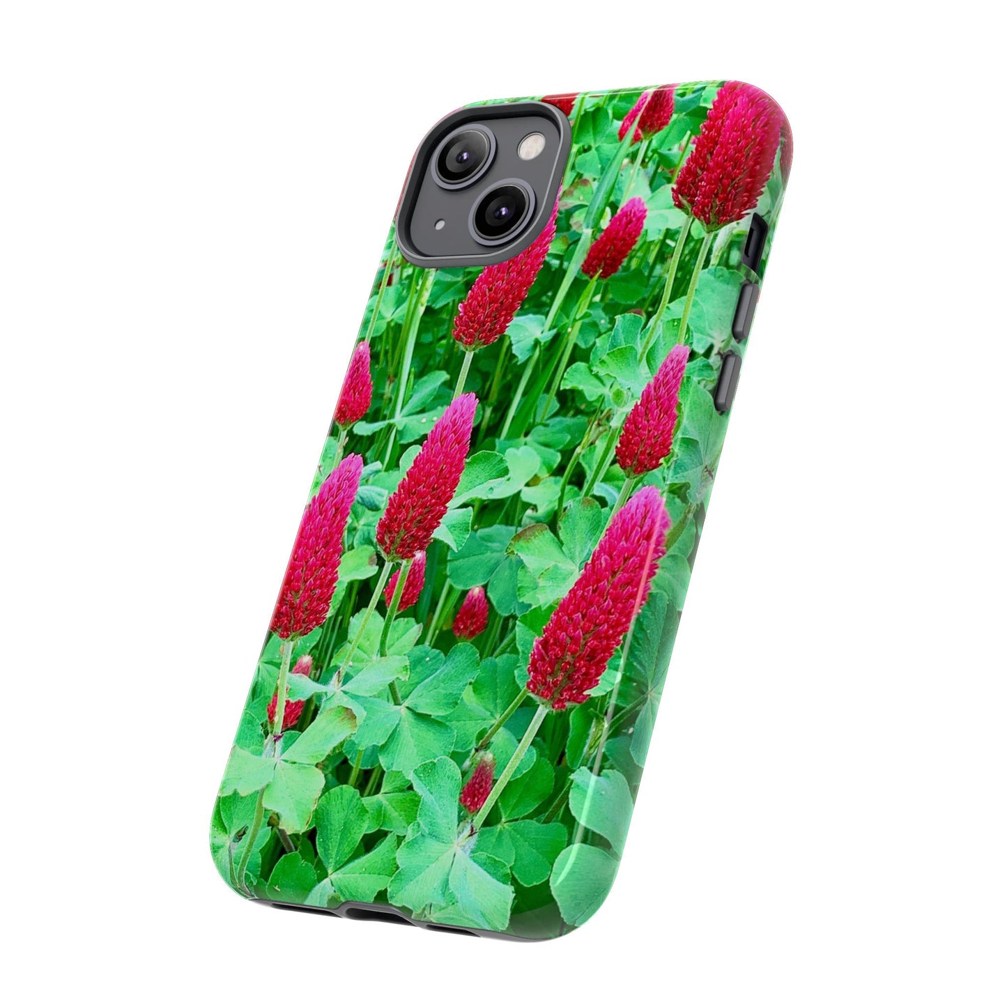 Cell Phone Cases - Ruby Red Clover Flowers And Heart Shaped Leaves