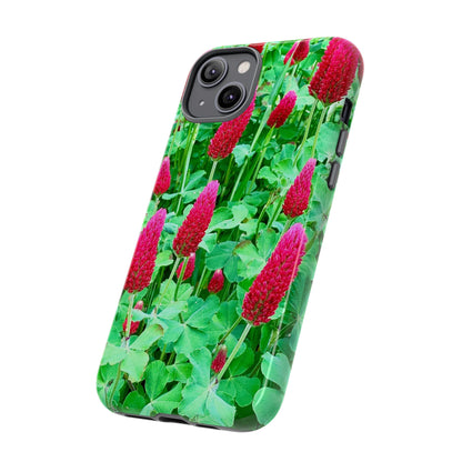 Cell Phone Cases - Ruby Red Clover Flowers And Heart Shaped Leaves