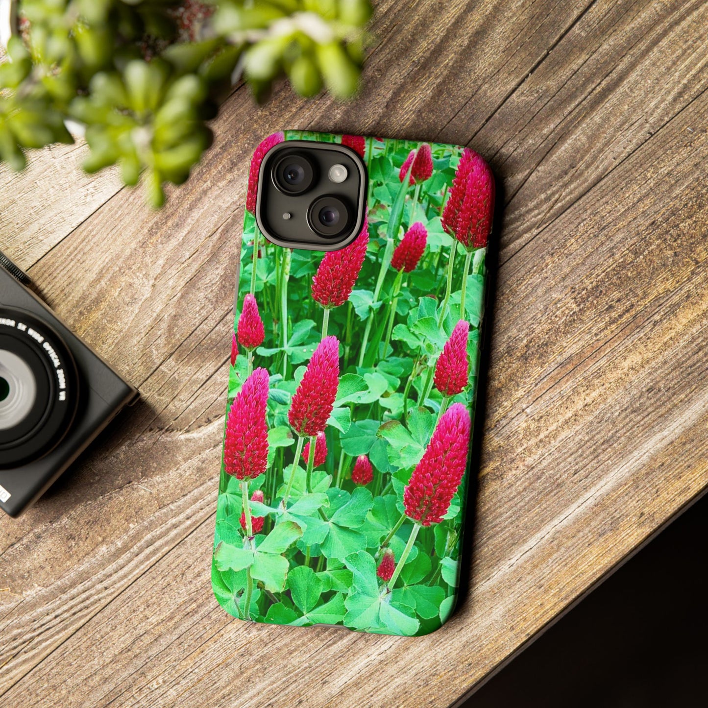 Cell Phone Cases - Ruby Red Clover Flowers And Heart Shaped Leaves