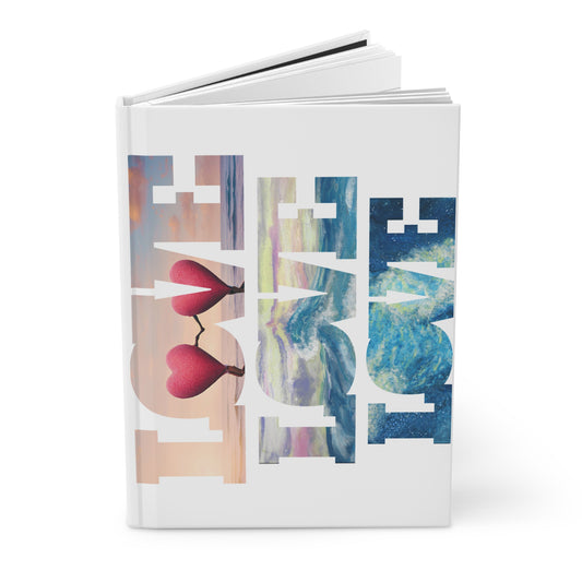 Beachy Romantic 2 Hearts Design - Hardcover Journal Matte