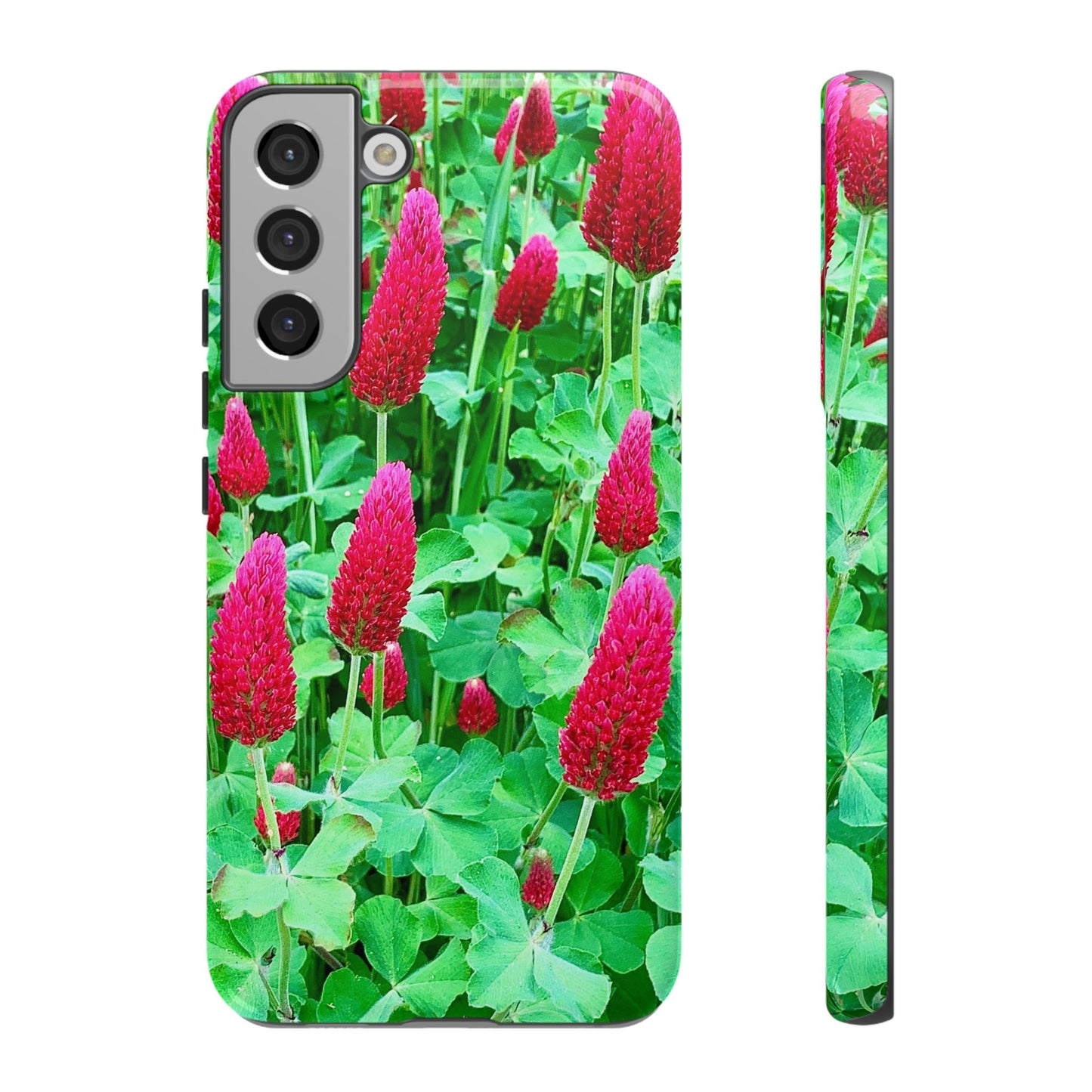 Cell Phone Cases - Ruby Red Clover Flowers And Heart Shaped Leaves