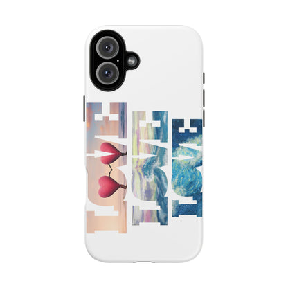 Phone Case - Beachy and Romantic Hearts Design for Those Who Love Love