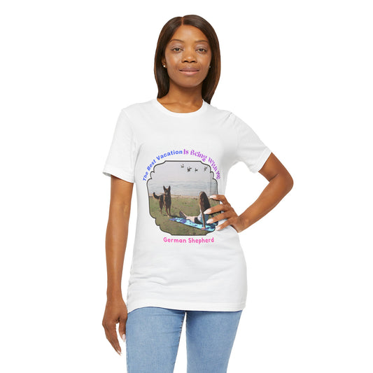 German Sheperd Lover Beach Theme - Short Sleeve Tee