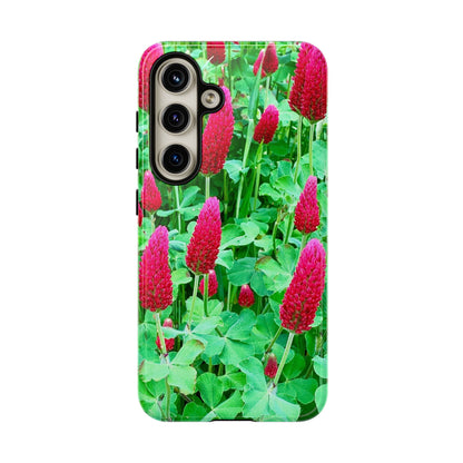 Cell Phone Cases - Ruby Red Clover Flowers And Heart Shaped Leaves