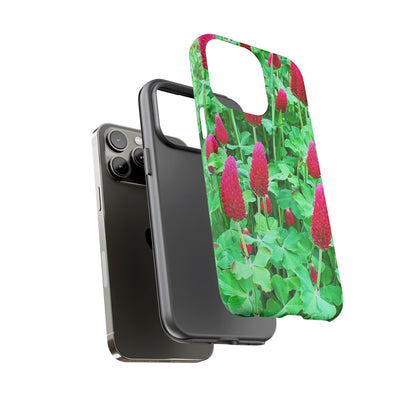 Cell Phone Cases - Ruby Red Clover Flowers And Heart Shaped Leaves