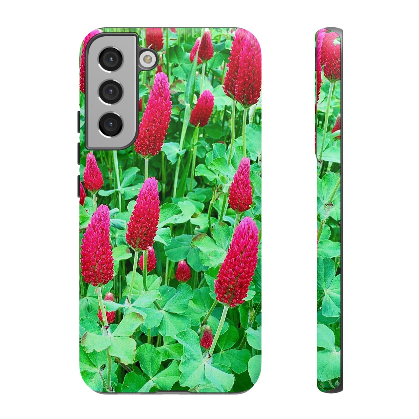 Cell Phone Cases - Ruby Red Clover Flowers And Heart Shaped Leaves