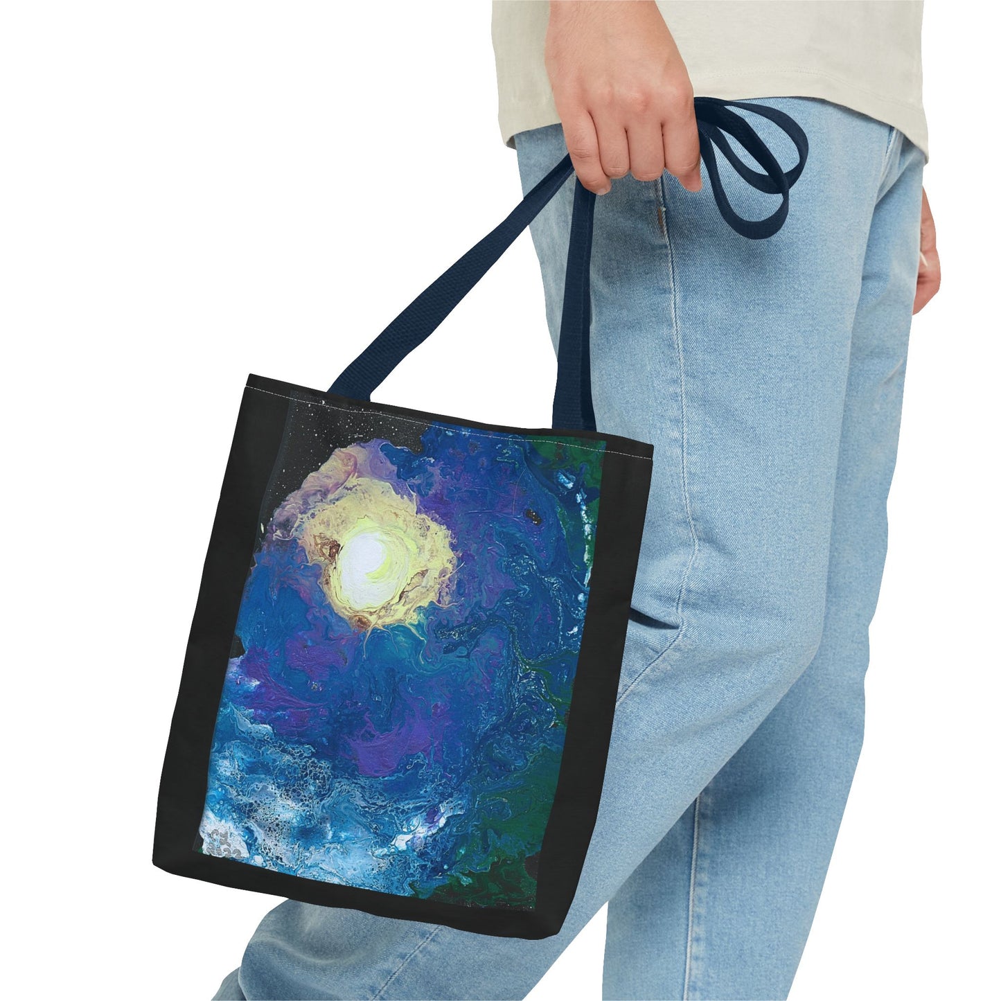 Tote Bag With Outer Space & Stars Painting