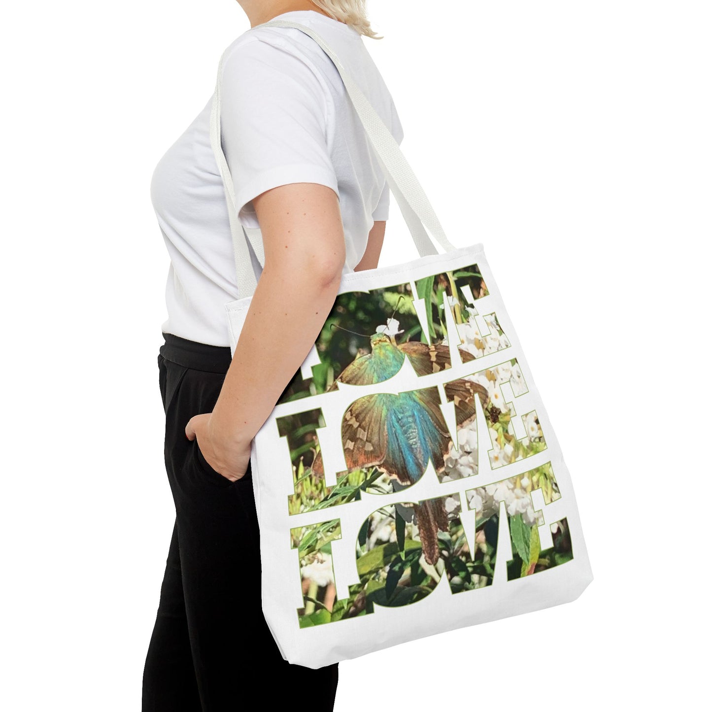 Colorful Blue Moth Tote Bag - Nature Inspired