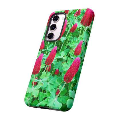 Cell Phone Cases - Ruby Red Clover Flowers And Heart Shaped Leaves