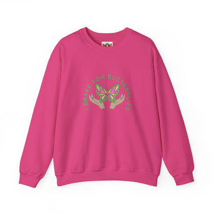 Butterfly Crewneck Sweatshirt - Whimsical Nature Lovers - 'I Brake for Butterflies'