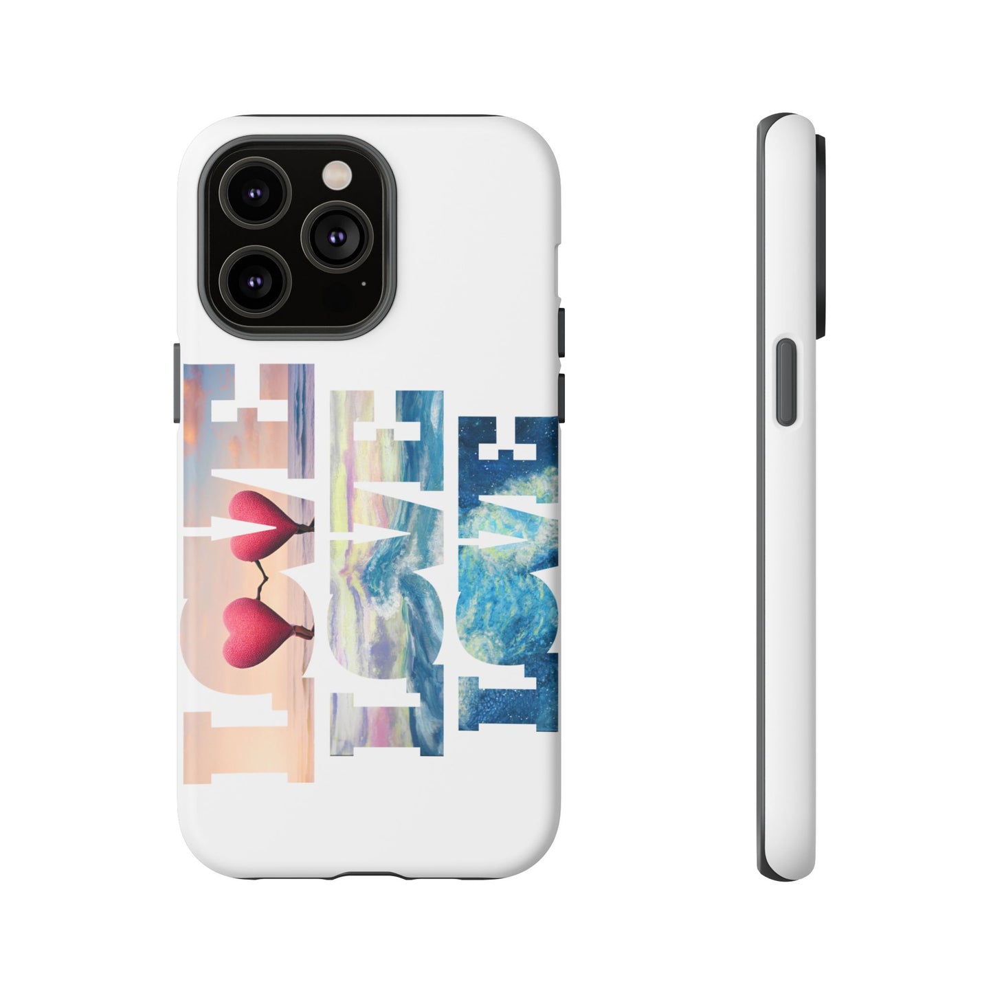 Phone Case - Beachy and Romantic Hearts Design for Those Who Love Love