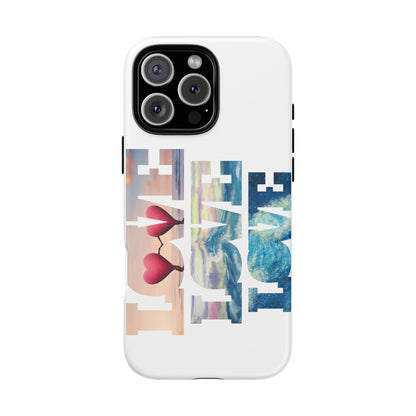 Phone Case - Beachy and Romantic Hearts Design for Those Who Love Love