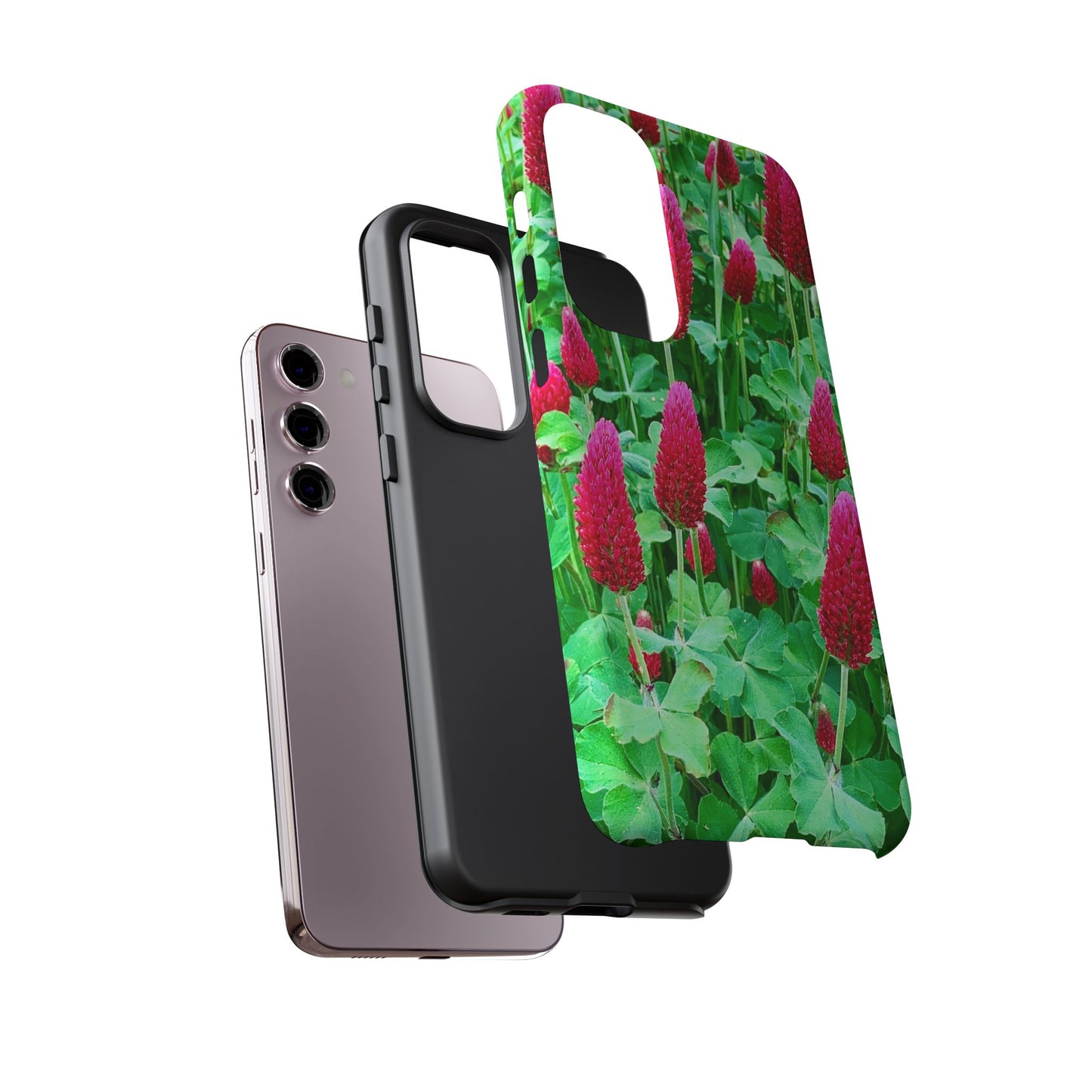 Cell Phone Cases - Ruby Red Clover Flowers And Heart Shaped Leaves