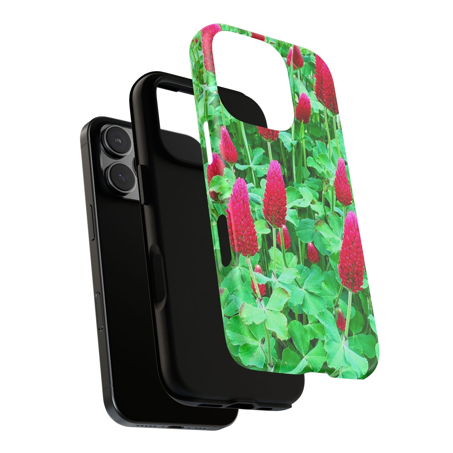 Cell Phone Cases - Ruby Red Clover Flowers And Heart Shaped Leaves