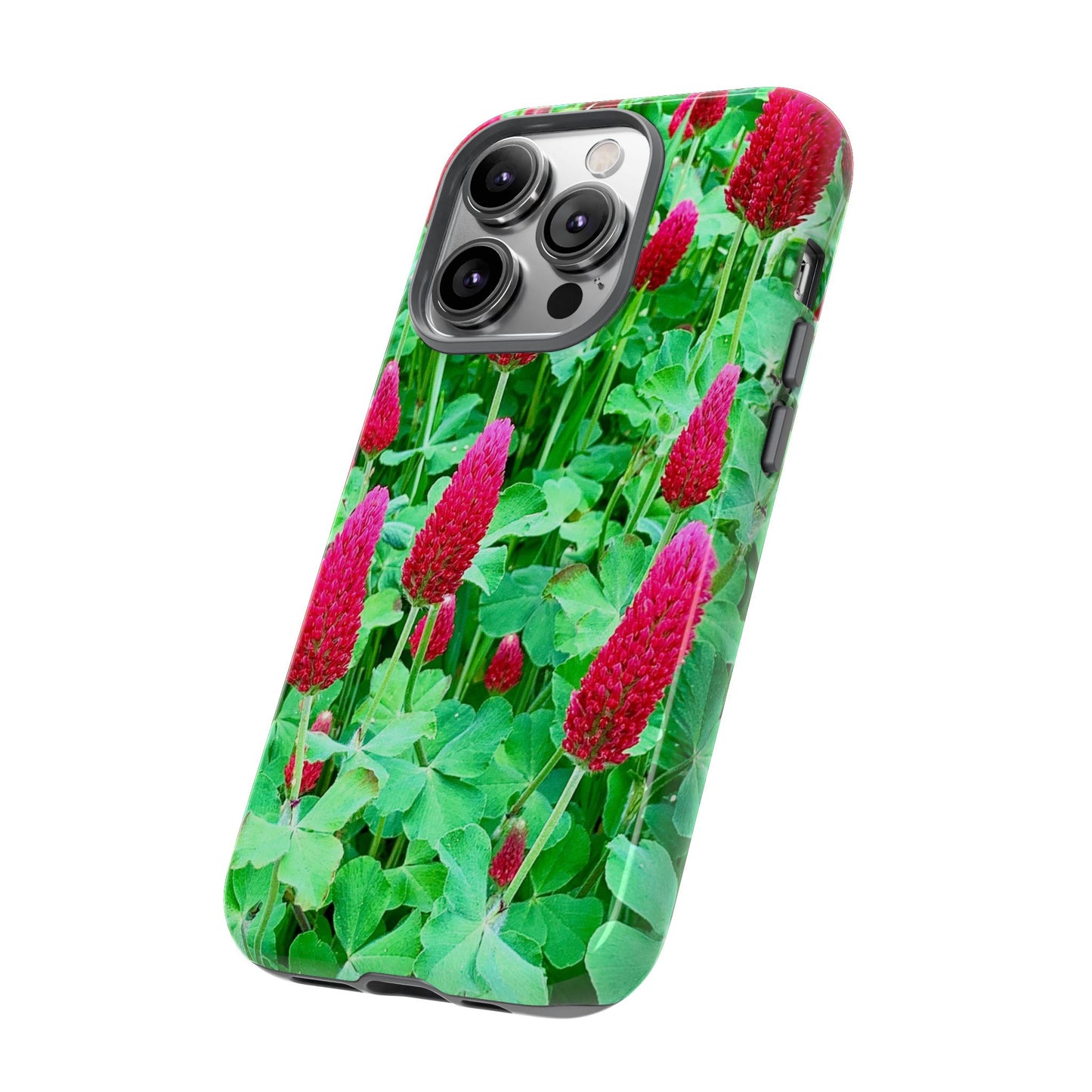 Cell Phone Cases - Ruby Red Clover Flowers And Heart Shaped Leaves