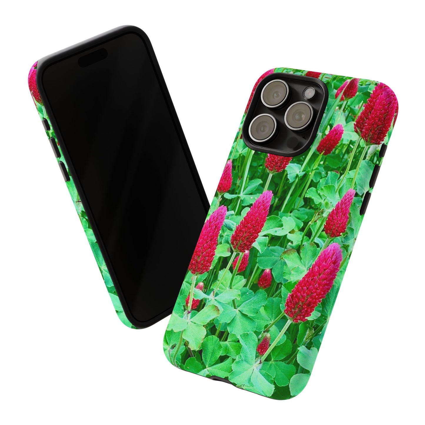 Cell Phone Cases - Ruby Red Clover Flowers And Heart Shaped Leaves