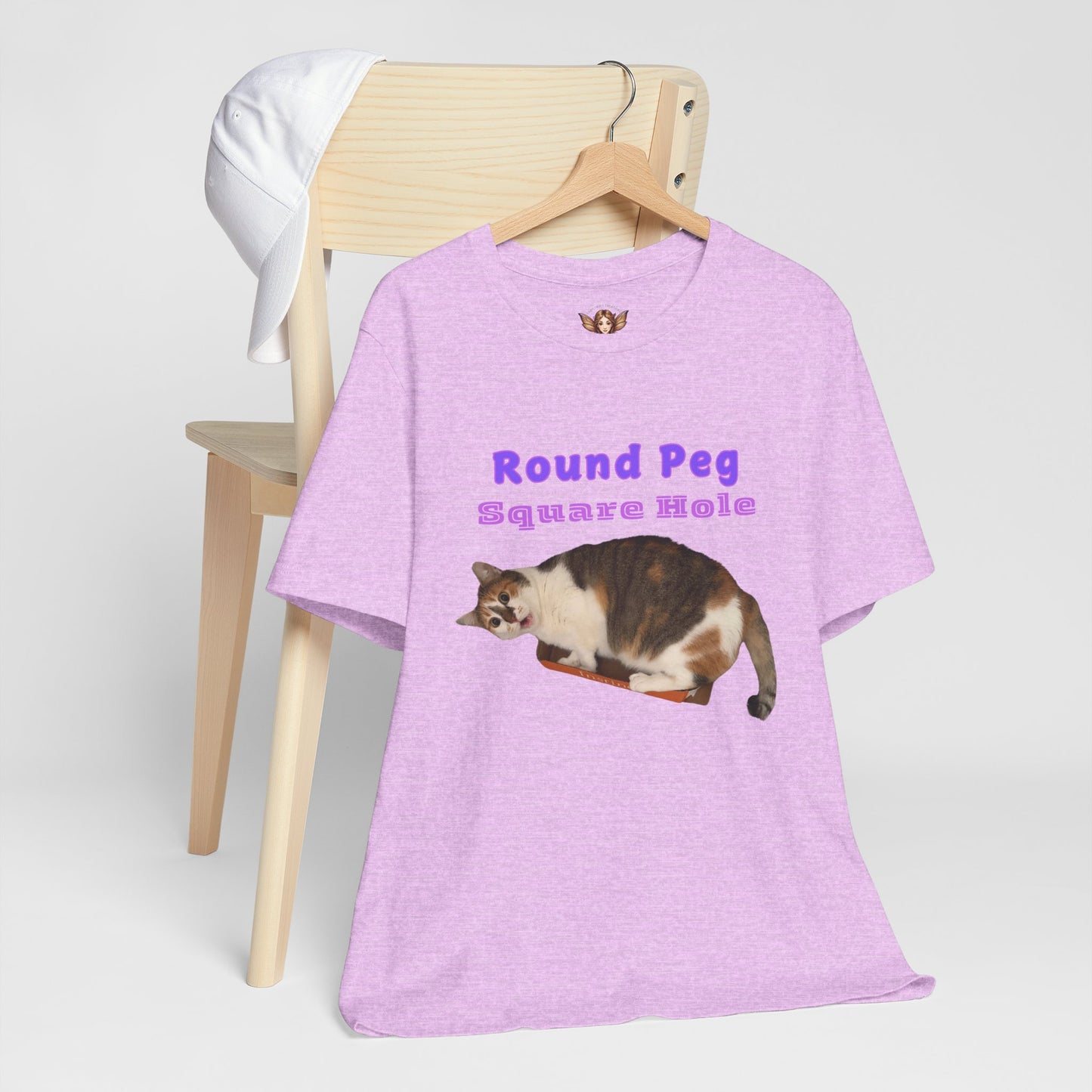 Funny Cat Quote - "Round Peg, Square Hole" Unisex T-Shirt